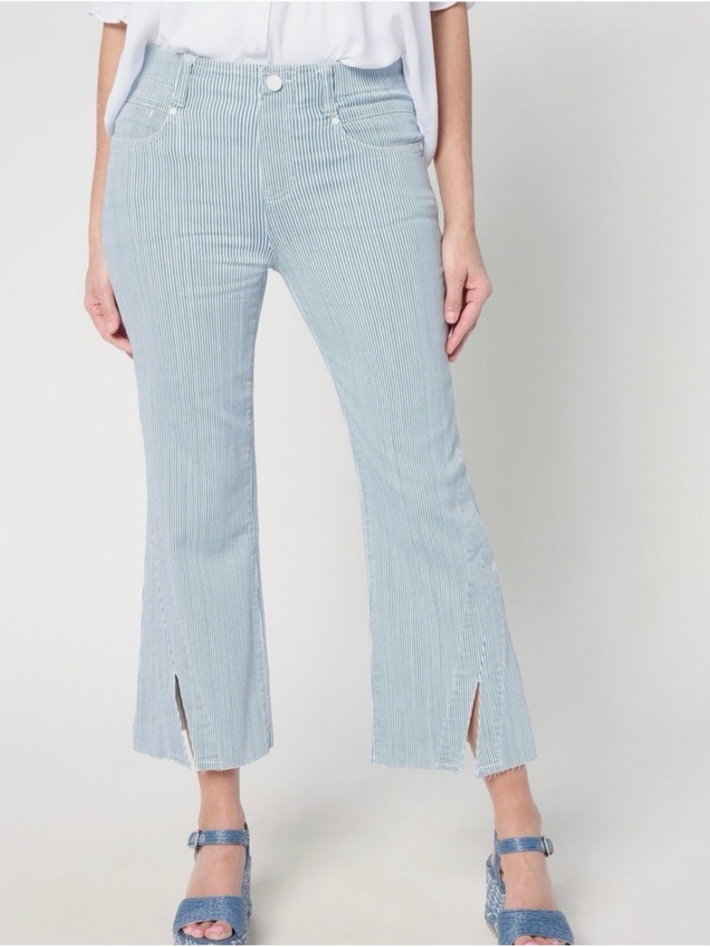 Liverpool Light Blue Pinstripe Ankle Kickflare Jeans